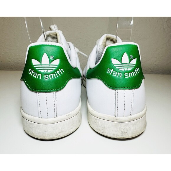 Adidas Stan Smith White Green Leather Low Top Sneakers Shoes Women's 8.5 - Picture 2 of 16